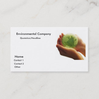 globe-green-hand_world, Environmental Company, ... Business Card