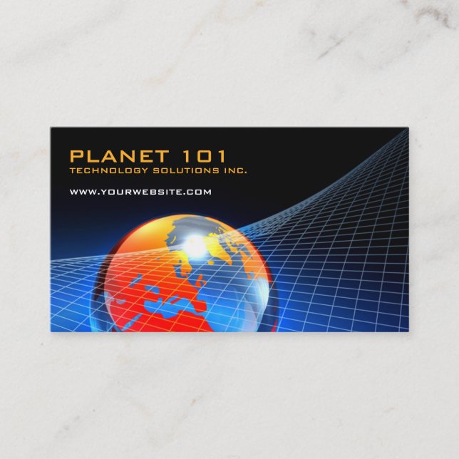 Globe Grid Business Card (Front)
