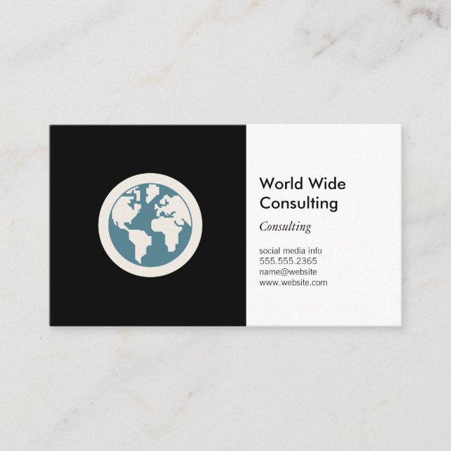 Globe Icon | Business Consulting Card (Front)