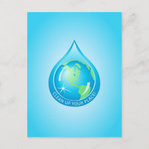 Globe in Waterdrop Postcard