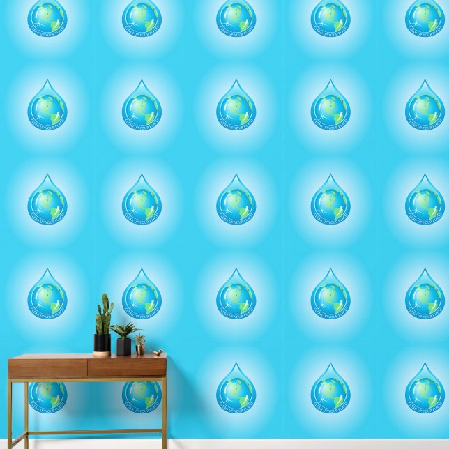 Globe in Waterdrop Wallpaper (Hallway)