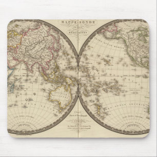 Globe into two hemispheres mouse mat