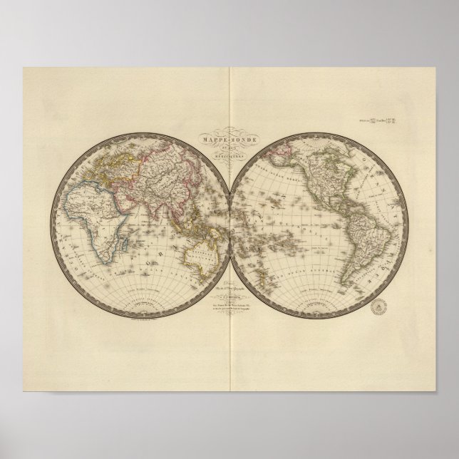 Globe into two hemispheres poster (Front)