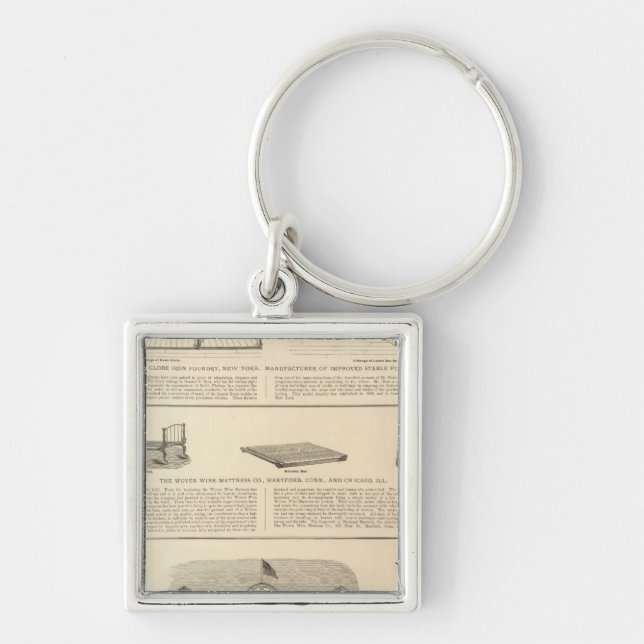 Globe Iron Foundry Woven Wire Mattress Company Key Ring (Front)