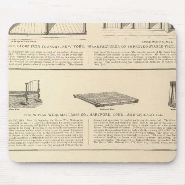 Globe Iron Foundry Woven Wire Mattress Company Mouse Mat (Front)