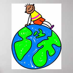 Globe Kid Poster