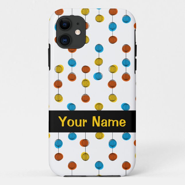 Globe Lines 'Name' iPhone case (Back)