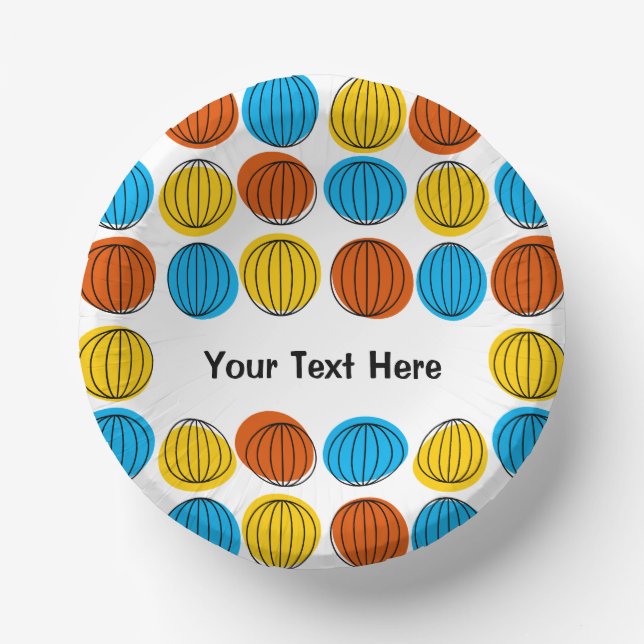 Globe Multi Text  Paper Plate (Front)