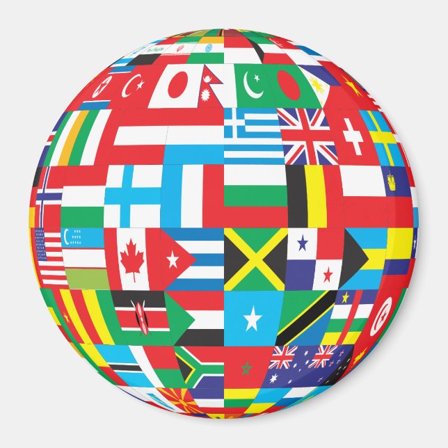 globe of flags magnet (Front)