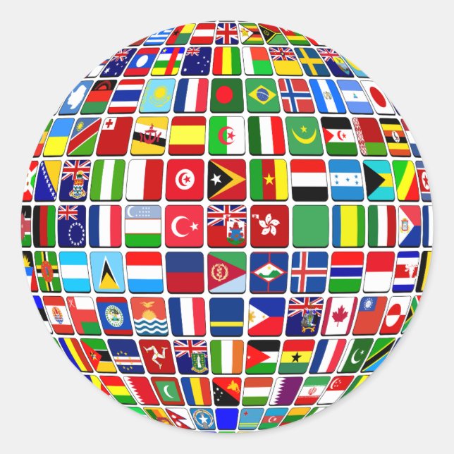 globe of flags stickers (Front)
