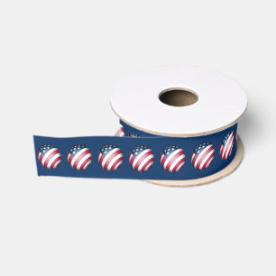 Globe of the Patriotic American Flag Grosgrain Ribbon