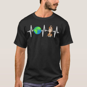 Globe Planet Earth Miniature American Shepherd Hea T-Shirt