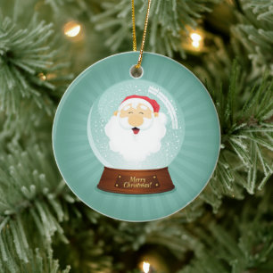 Globe Santa Claus Face Ceramic Tree Decoration