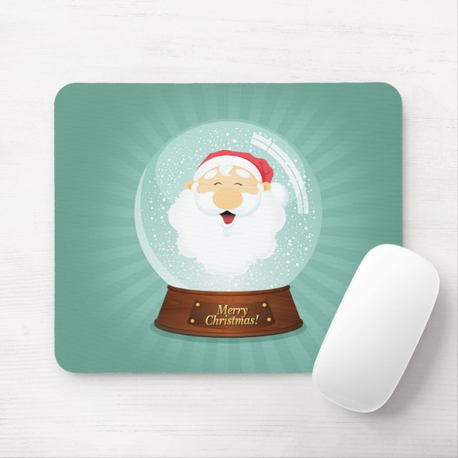 Globe Santa Claus Face Mouse Mat (With Mouse)