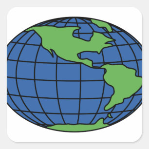 Globe Square Sticker