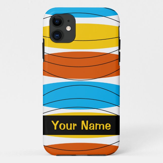Globe Stripe 'Name' iPhone case (Back)