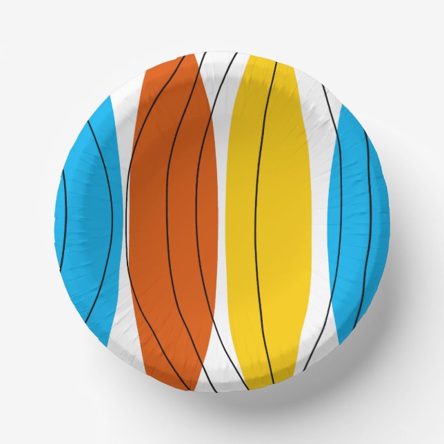 Globe Stripe Paper Plate (Front)