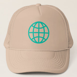 Globe Symbol - Cyan Trucker Hat