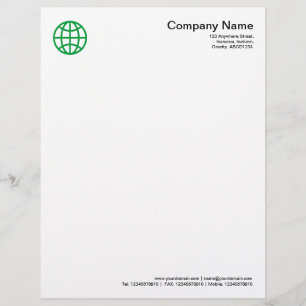 Globe Symbol - Grass Green Personalized Letterhead