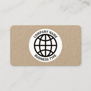 Globe Symbol - Kraft Business Card