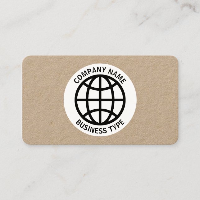Globe Symbol -  Kraft Business Card (Front)