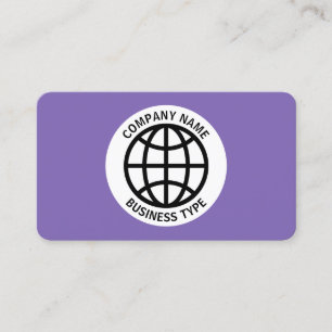Globe Symbol -  Purple #7F66B2 Business Card