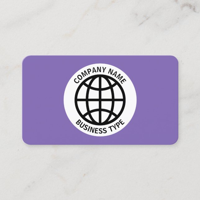 Globe Symbol -  Purple #7F66B2 Business Card (Front)