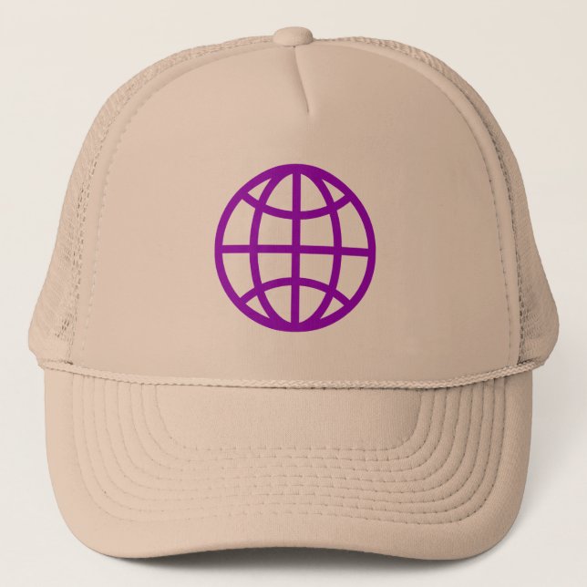 Globe Symbol - Purple Trucker Hat (Front)