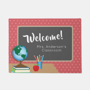 Globe   Teacher Classroom Welcome Doormat