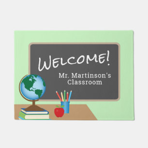 Globe Teacher Classroom Welcome Doormat