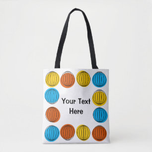 Globe Text all over tote globe back Bag