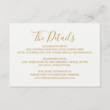 Globetrotter Glam Wedding Details Card