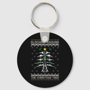 Glocking Around The Christmas Tree Ugly Christmas  Key Ring