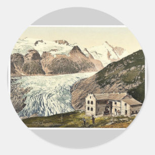Glocknerhaus, with Pasterze and Grossglockner, Car Classic Round Sticker