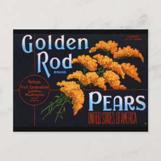 Gloden Rods Pears Postcard
