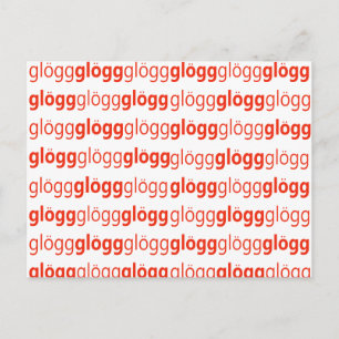 Glogg Glogg Glogg Funny Swedish Postcard