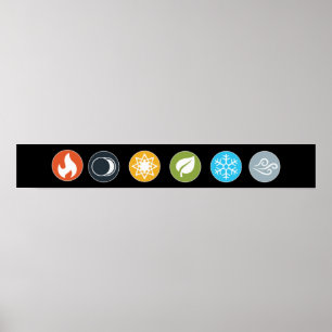 Gloomhaven Element Symbols Board Game Graphic -  Poster