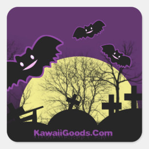 Gloomy Bats Square Sticker