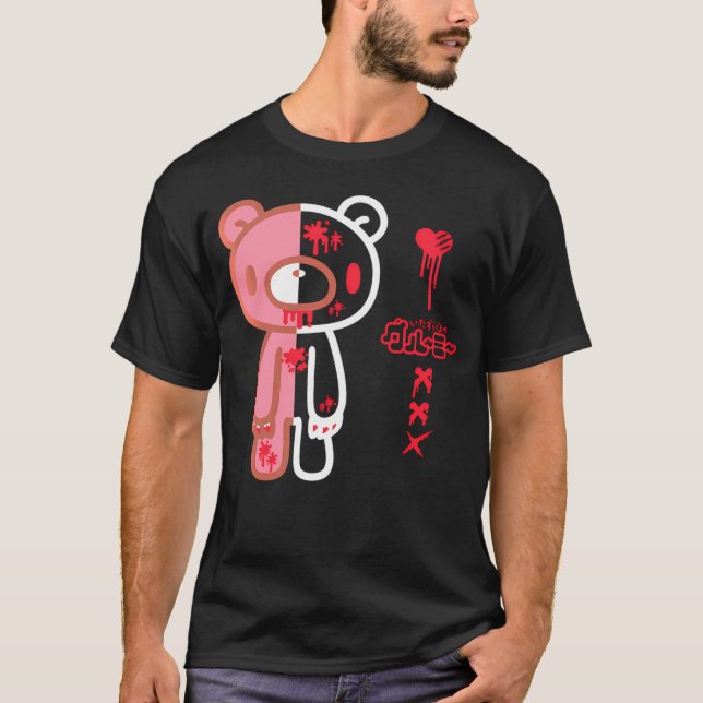 Gloomy Bear Half Dead Enigmatic Fantasy Gamer Anim T-Shirt (Front)