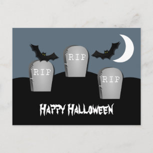 Gloomy Graveyard Halloween Postcard
