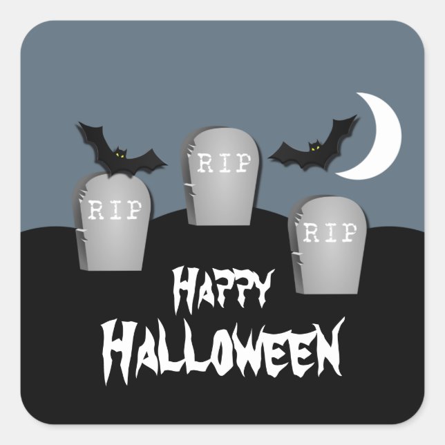 Gloomy Graveyard Halloween Stickers (Front)