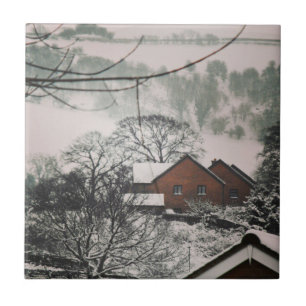Gloomy Winter Landscape, Powys Wales Tile