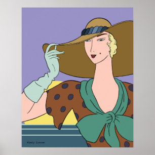 Gloria in Teal and Periwinkle Poster
