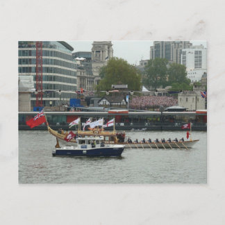 "Gloriana" passes Tower Pier Postcard