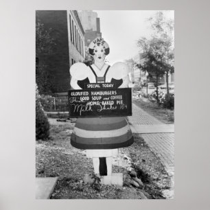Glorified Hamburgers Advertising Sign - 1938