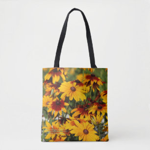 Gloriosa Daisies Rustic Mahagony Gold Tote Bag