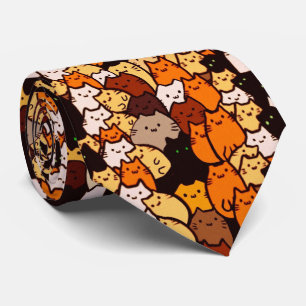Glorious cats pattern .. Kawaii doodle art Tie