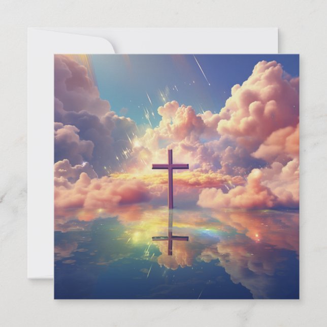 Glorious Christian Cross Greeting Card (Front)