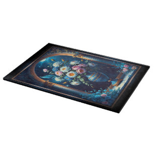 Glorious Floral Bouquet Under A Moonlit Sky Cutting Board