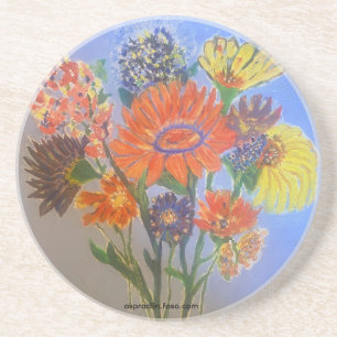 Glorious Floral Handpainted Bouquet Design Coaster